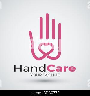 Hand love outline logo icon design with giving and donation graphic design concept for health care charity vector logo illustration Stock Vector