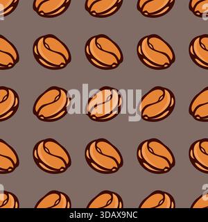 Coffee beans seamless pattern Vector illustration. coffee background for textile or fabric design Stock Vector