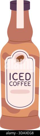 A cartoonish bottle of iced coffee Stock Vector