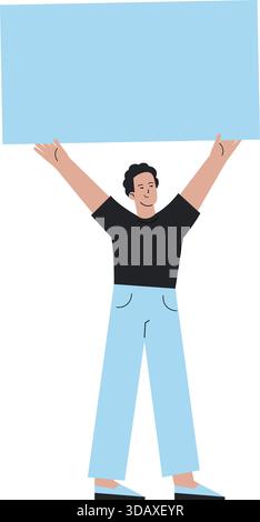 A man is holding a sign that says I am not a robot Stock Vector