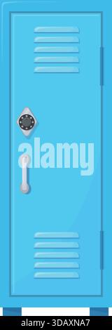 Closed metal cabinet. Gym locker cartoon storage isolated on white background Stock Vector