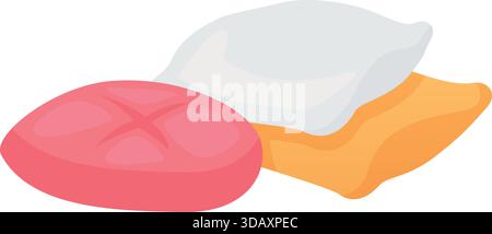 Pillows cartoon icon. Soft comfortable bed cushions isolated on white background Stock Vector