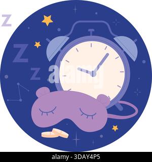 Healthy sleep icon. Bedtime and comfort sleeping mask isolated on white background Stock Vector
