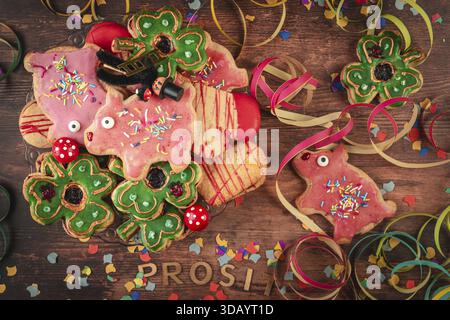 Cookies in the shape of lucky charms, decoration for New Year Stock Photo