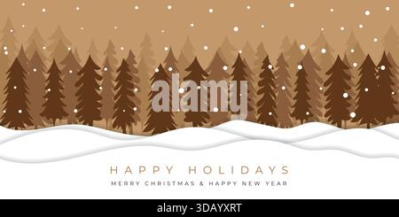 Holiday Card with Christmas Trees stock illustration Stock Vector