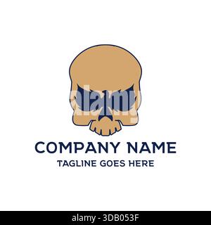 Skull logo vector, eagle bird eyes mask, human skeleton head graphic, tribal military emblem, gaming mascot icon, strong fierce brand identity, vector Stock Vector