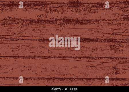 Detailed illustration of brown rustic wooden planks with distressed grunge texture. Features scratches, cracks, and worn natural details, ideal for vi Stock Vector