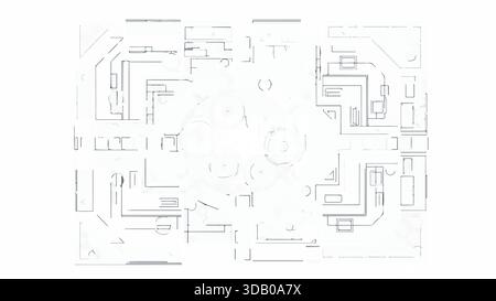 Abstract white background with subtle grey geometric lines and shapes, creating a minimalist technical or architectural blueprint design. Stock Vector