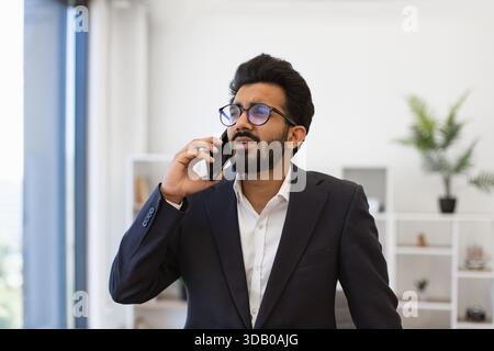 Indian Businessman on Phone Stock Photo