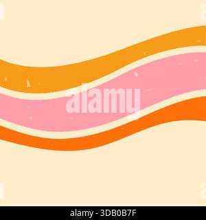 Zebra groovy pink and yellow background. Stock Vector
