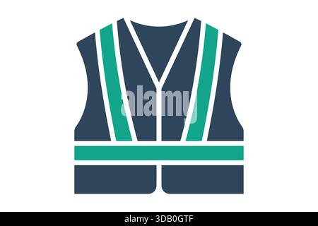 Safety vest icon. solid icon style. icon related to high visibility clothing. work safety elements vector illustration Stock Vector