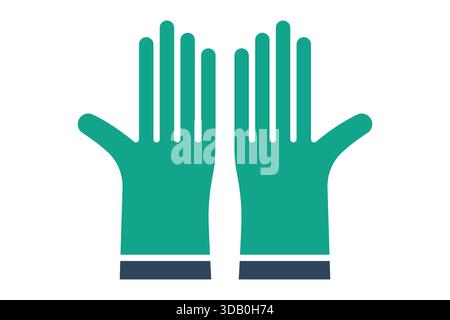 Safety gloves icon. solid icon style. icon related to hand protection. work safety elements vector illustration Stock Vector