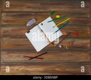 Notebook sketchbook mockup and free space for editing products with blank space for ads. Stock Photo