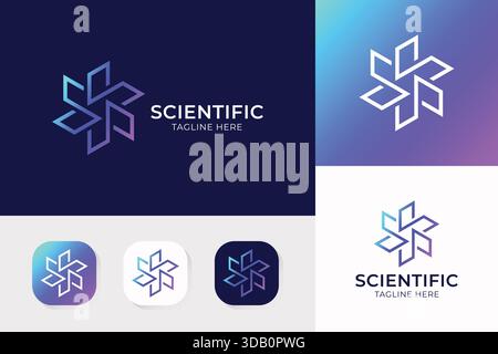 Abstract Modern Logo Looping Linear Shape Business Scientific Brand Identity Stock Vector