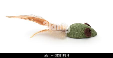 New catnip animal mouse toy isolated on white. Stock Photo