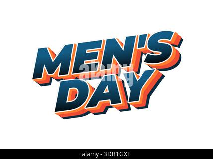 Stylized text graphic featuring the words Mens Day in bold, colorful typography. Stock Vector