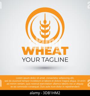 simple circle wheat logo design Stock Vector