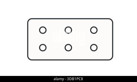 Black and White Pill Tablet Icon – Medical Vector Illustration Stock Vector