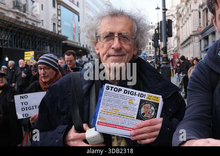 London, UK. 13th Dec 2025. People take part in the No to digital ID march and rally in London. Piers Corbyn.    Credit: Matthew Chattle/Ģ����ý Live News Stock Photo