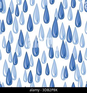 Tears drops pattern blue liquid shapes repeating decorative vector seamless water style design Stock Vector