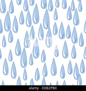 Tears drops pattern blue liquid shapes repeating decorative vector seamless water style design Stock Vector