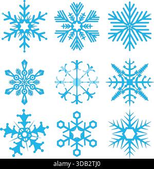 Collection of snowflakes, vector illustration Stock Vector