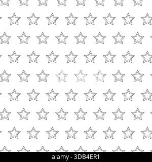 Stars, seamless pattern. Vector illustration. Geometric star ornament, isolated on white background. Ffor printing on fabric, stationery, and paper go Stock Vector