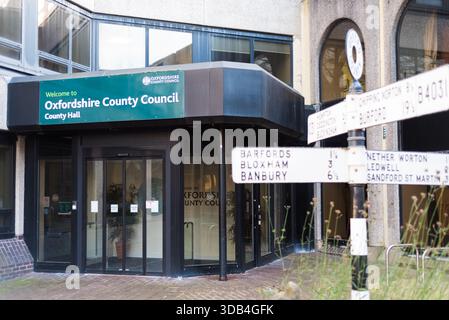 Main entrance to the Oxfordshire County Council building in Oxford, UK Stock Photo