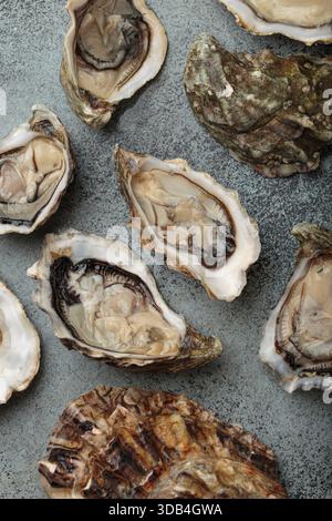 Freshly opened oysters Stock Photo