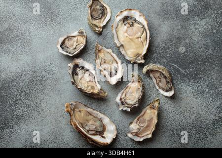 Freshly opened oysters Stock Photo
