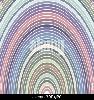 Layered pastel arcs integrated with thin curved lines Stock Vector