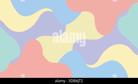 Flat vector abstract background with overlapping fluid shapes, modern minimal design Stock Vector