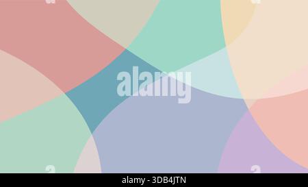 Clean flat abstract vector design with soft overlapping pastel shapes, gentle gradients, rounded edges, and a modern minimalist feel Stock Vector