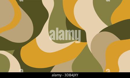 Organic shapes in green yellow and beage color Stock Vector