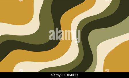 Organic shapes in green yellow and biege color Stock Vector