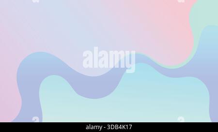 Soft pastel liquid blobs merging with smooth gradient edges Stock Vector