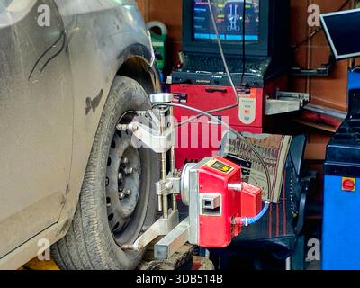 Cairo, Egypt, December 10 2025: a vehicle undergoing a computerized ...