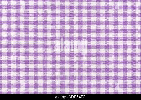 Purple cheched fabric background. High quality texture in extremely high resolution. Stock Photo