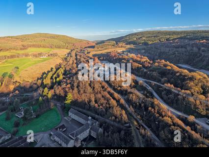 Parkmore Quarry and the B9014 road Dufftown Moray Scotland Stock Photo