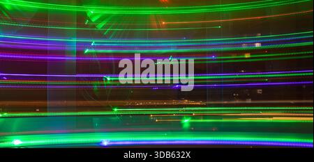 Abstract background where image shows light trails from garlands Stock Photo