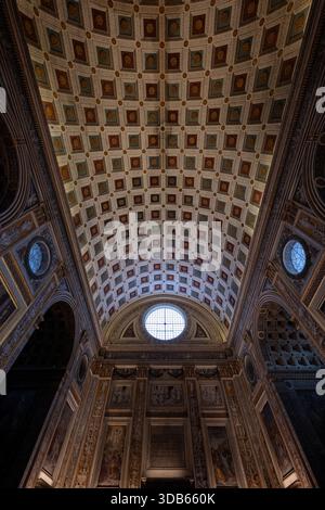 Barrel vault and coffered ceiling in the nave of St. Peter's Basilica ...