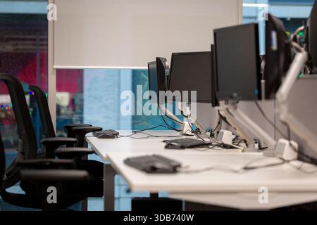 Flexible working practices leading to modern, brand new, empty offices. Stock Photo