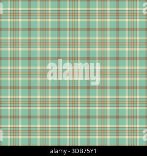 December texture vector pattern, scrapbook tartan plaid background. Dog tooth seamless check textile fabric in mint and pastel colors palette. Stock Vector