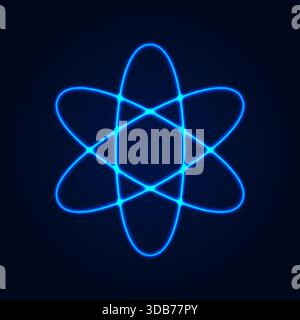 Glowing blue magic rings. Neon realistic energy swirl. Vector illustration. Stock Vector