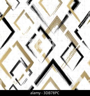 Geometric seamless pattern. Repeating geometric patterns. Abstract gold background. Rhombus line backgrounds. Square patern for design fabric, textile Stock Vector
