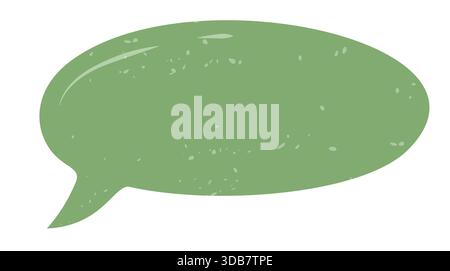 Green Rough Hand Drawn Speech Sticker Stock Vector