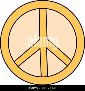 Groovy Retro Hippie Peace Symbol Cartoon Stock Vector