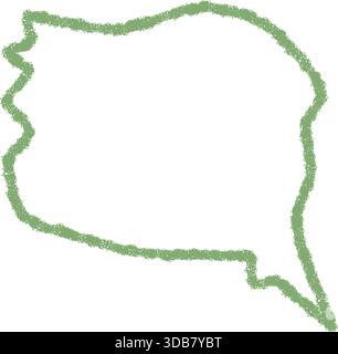 Wavy Chalk Outline Speech Bubble Icon Stock Vector
