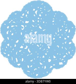 Groovy Retro Scallop Crayon Hatched Shape Stock Vector