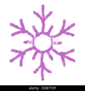 Purple Chalk Snow Flake Ornament Symbol Stock Vector